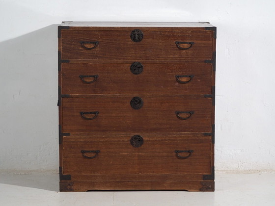 Antique Japanese Tansu chest of drawers - Meiji / Taishō Period (c. ) #29 – Iron (photo 29 of 40)