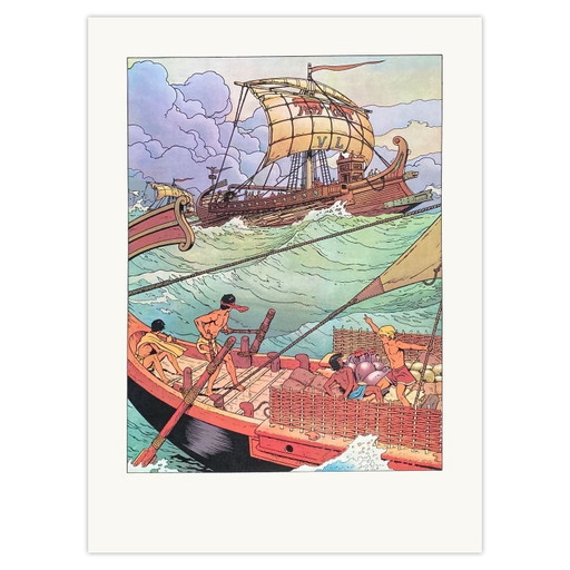 Jacques Martin Screenprint Alixe: La Trière 1986 – lithos zeefdrukken, Paper (photo 2 of 5)