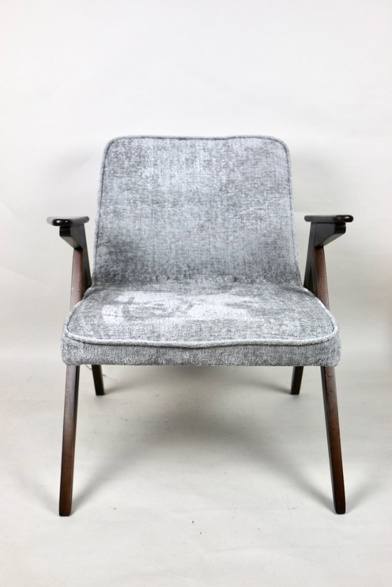 Image 1 of Fauteuil Bunny gris argenté de Józef Chierowski, années 1970