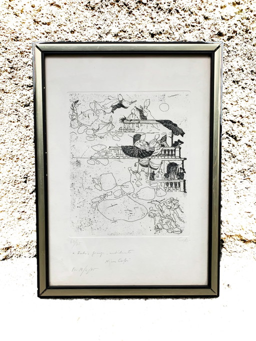 Lithographie de Nino Caffè des années 1970