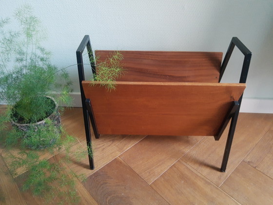 Image 1 of Beautiful 60s vintage teak veneer magazine rack from Ditvoorst Tilburg