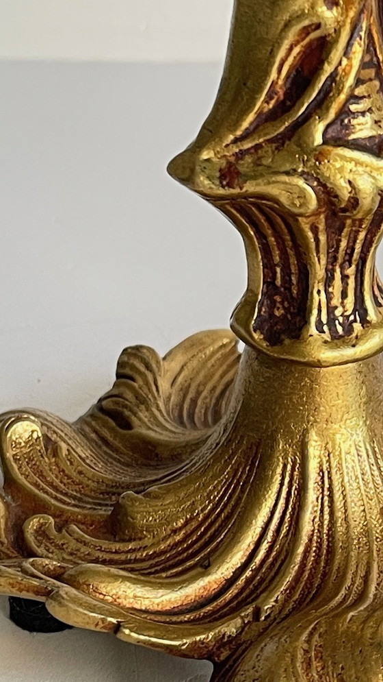 Image 1 of Vintage Bronze Lampe Mit Gold Patina