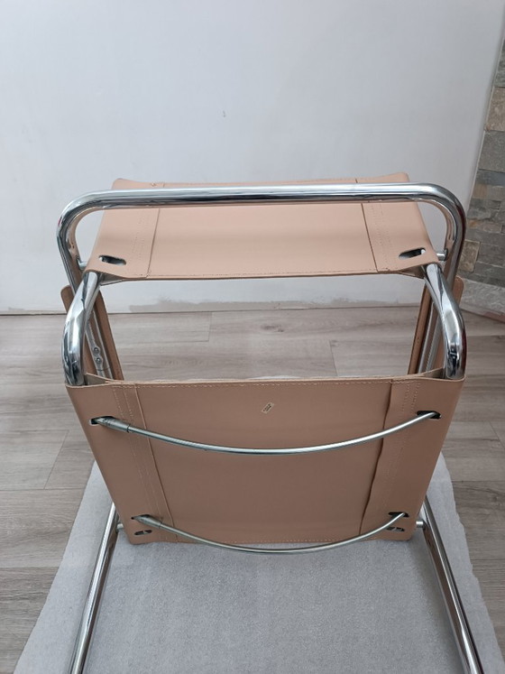 Freischwinger-Sessel Bauhaus Italien 1980er Jahre – Metal, Leather (photo 12 of 15)