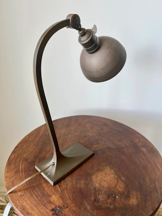 Art Deco brass table lamp. France, early 20th Century – Lighting, Porcelain (photo 7 of 12)