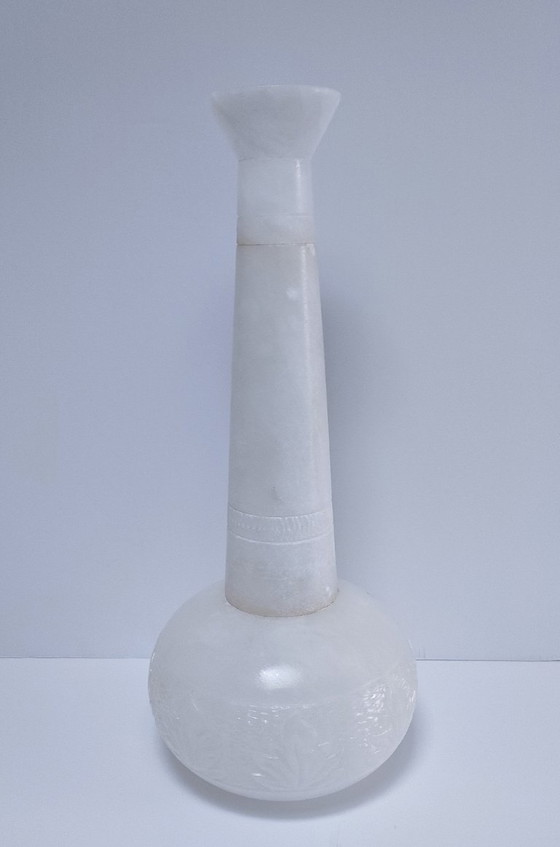 Image 1 of vase albâtre xl h. 40,5 cm vintage