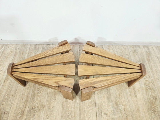 Tavolini modulari in rovere di Dittman, Paesi Bassi, anni '70, Set di 2 – Wood (photo 12 of 15)