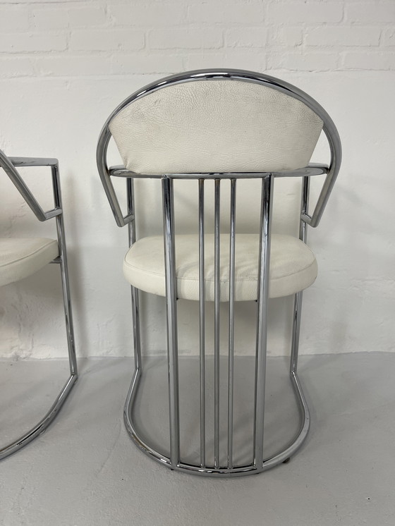 Image 1 of Italiaanse stoelen vintage retro Artdeco crocodile 80's