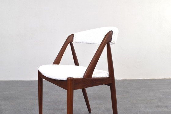 Image 1 of Mid-Century Teak & Boucle Chairs Model 31 by Kai Kristiansen for Schou Andersen, 1960s, Set of 4
