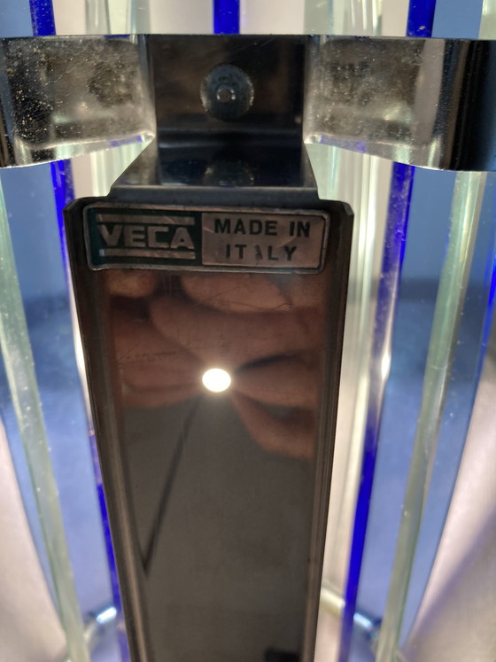 Image 1 of 2 applique da parete di VECA in vetro colorato e metallo