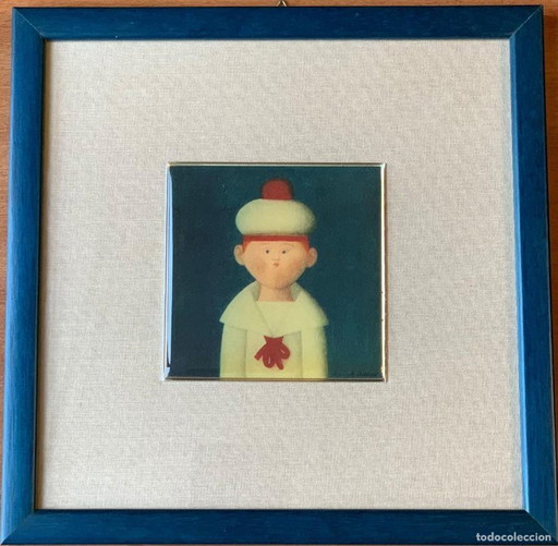 Antonio Bueno – Marinaretto – Rare Enamel Lithograph, 1980s – Signed