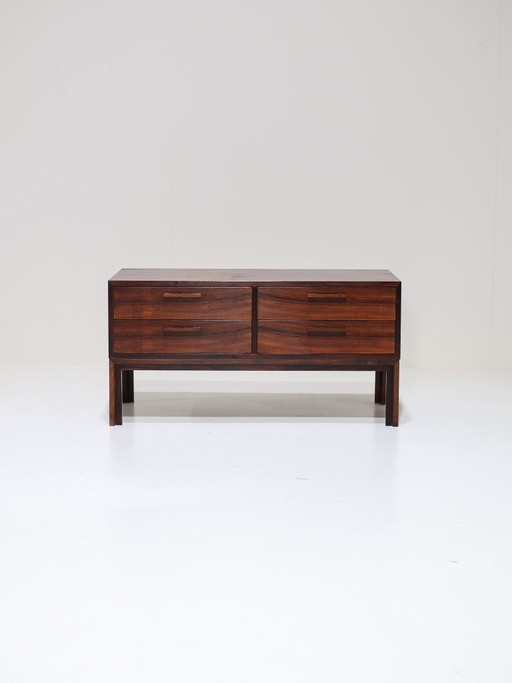 Cassettiera bassa Kai Kristiansen, mobile da ingresso in palissandro