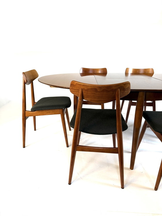 Image 1 of Vintage extendable walnut dining table, Lübke '60