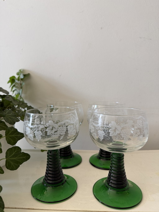 Set of 4 roemer glasses