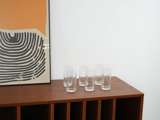 Ensemble de six verres, design danois, années 1970, fabriqués au Danemark