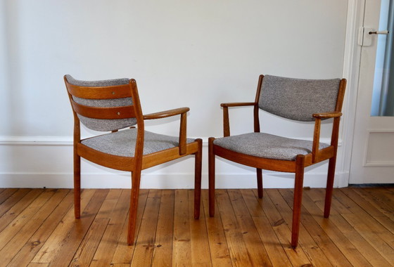 Image 1 of Coppia di poltrone scandinave d'epoca in rovere Poul Volther J72, 1960
