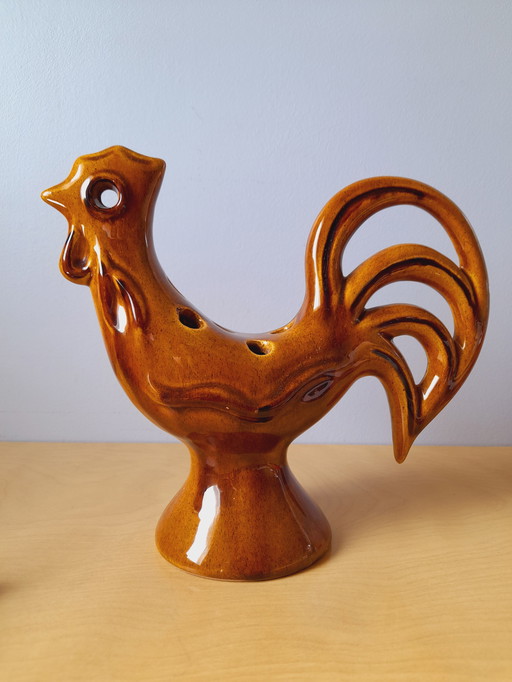 Coq Pique Fleurs en Céramique 1960