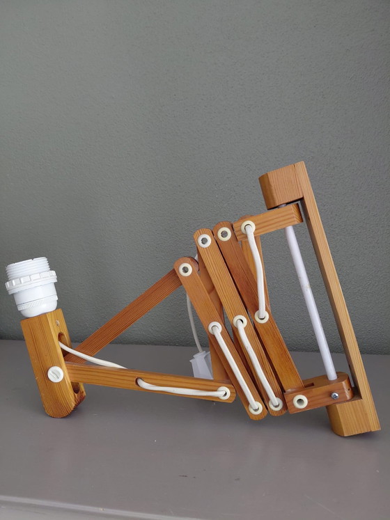 Image 1 of Pine accordion lamp scissor lamp