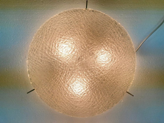 Image 1 of  Lampada da soffitto in vetro degli anni '70 di Kaiser Hollywood Regency