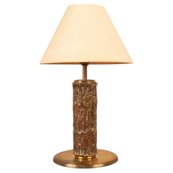 Luciano Frigerio Brutalistische italienische Messinglampe 1970 – Tischlampen, Brass, Italian Design (photo 7 of 18)