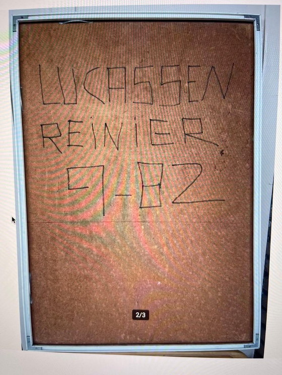 Image 1 of Abstract Schilderij Reinier Lucassen '82 Gesigneerd