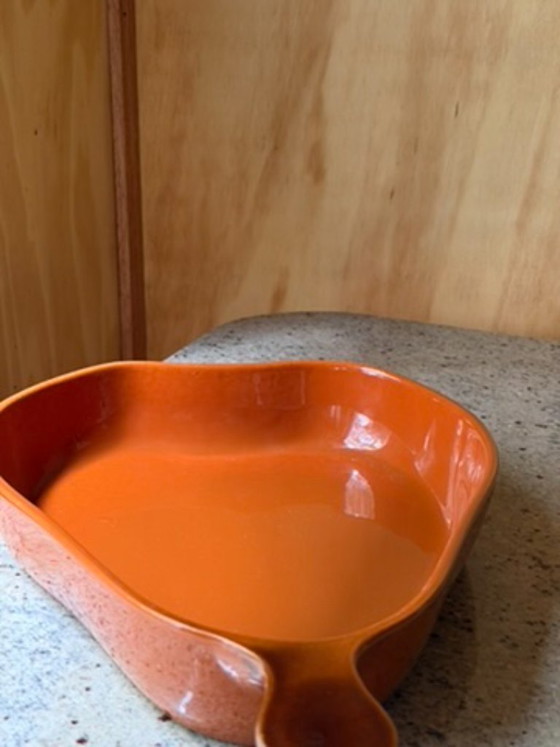 Vintage BCI Bretagne France Pear Shaped Baking Dish - Burnt Orange Glazed Ceramic - French Country Kitchen (photo 15 of 19)