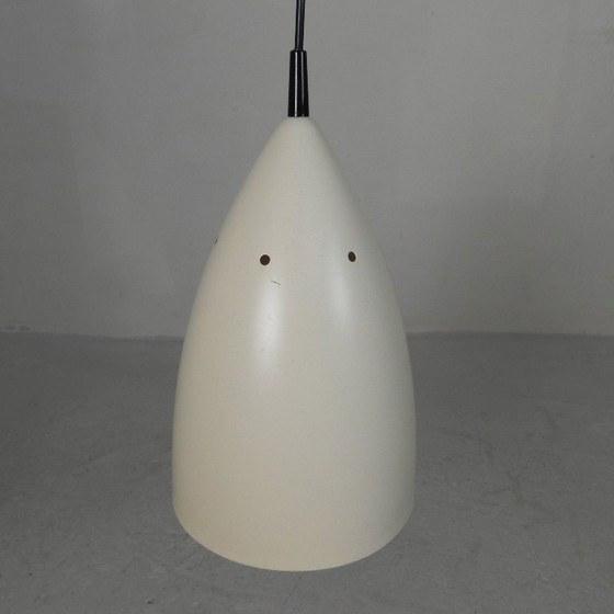 Image 1 of Vintage hanglamp met cremekleurige aluminium kap, jaren 60