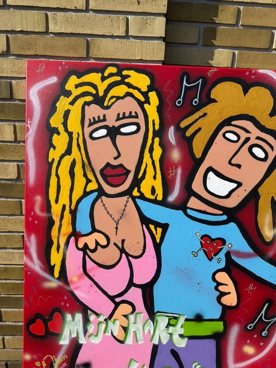 Image 1 of Original Johan Huijzer painting 'My heart dances with you'