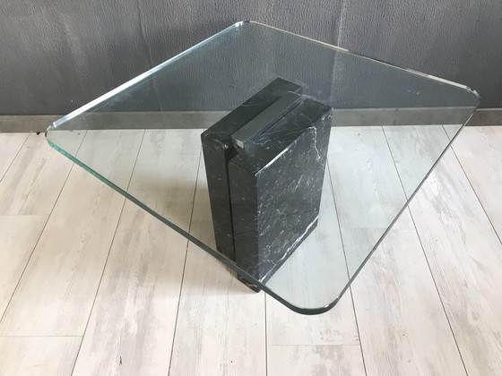 Image 1 of Vintage Glass Marble Coffee Table 1970s