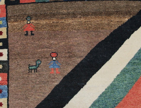 Image 1 of Original Persian carpet Gabbeh Ghashghai oriental carpet 162 cm x 114 cm old natural