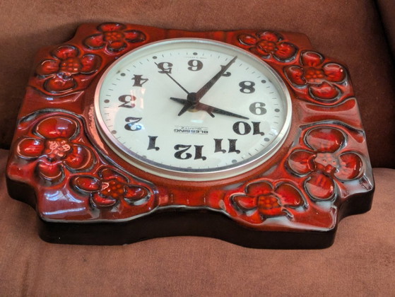 Retro-Keramik-Küchenwanduhr aus den 1970er Jahren – Uhren, Ceramic (photo 7 of 7)