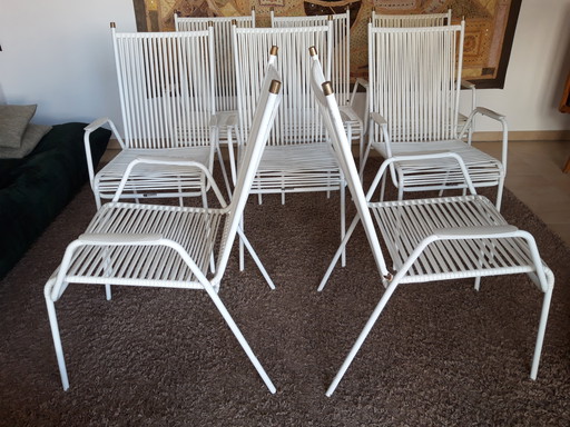 8X Chaises "Spaghetti" De Marque Mauser, 1970