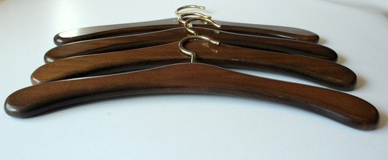 Image 1 of Grucce robuste e di alta qualità (4 pezzi) in legno (noce) e ottone, stile vintage