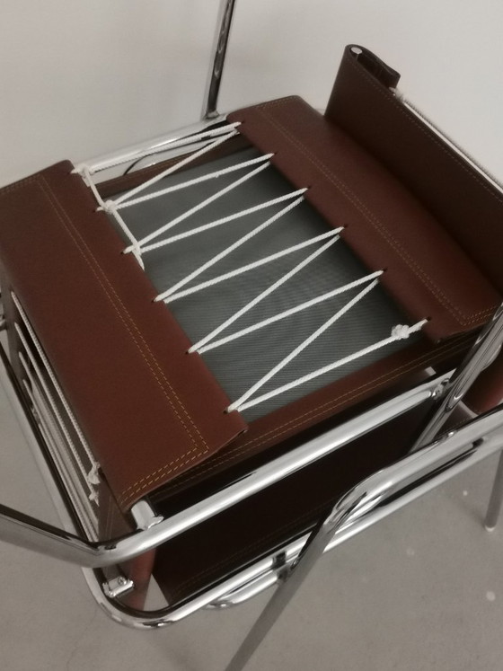 Pair of TBA chairs by Christophe Gevers - re-edition by BE-Classics – Dining chairs, Metal, Leather (photo 16 of 16)