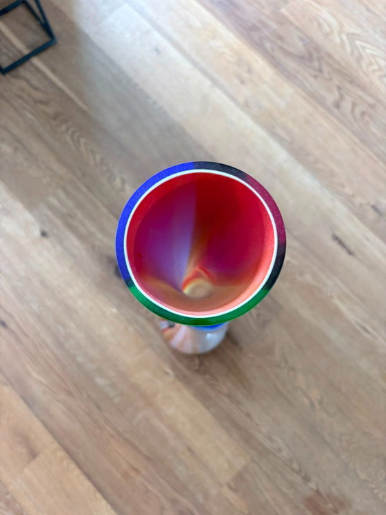 Makora Krosno Polychrome "Corkscrew" Art Glass Vase - 84cm (photo 3 of 5)