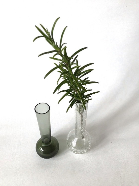 Image 1 of Vintage pair of charming small glass vases