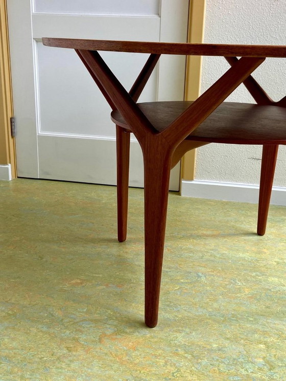 Image 1 of Arne Vodder Round Teak Sofa Table 1960s