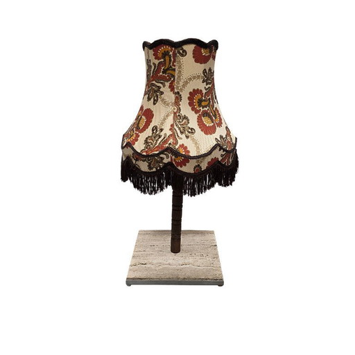 Retro tafellamp met travertin voet, jaren 70/80