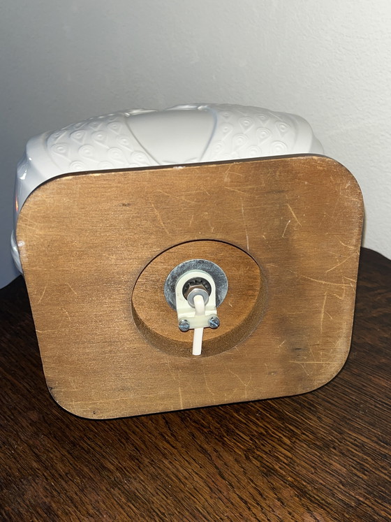 Image 1 of Vintage lampvoet met pauwen