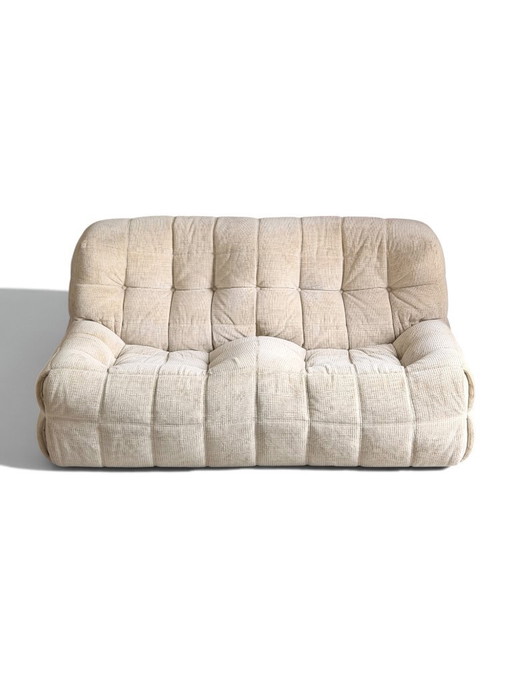 Canapé Kashima 2 places Michel Ducaroy, Ligne Roset, velours écru