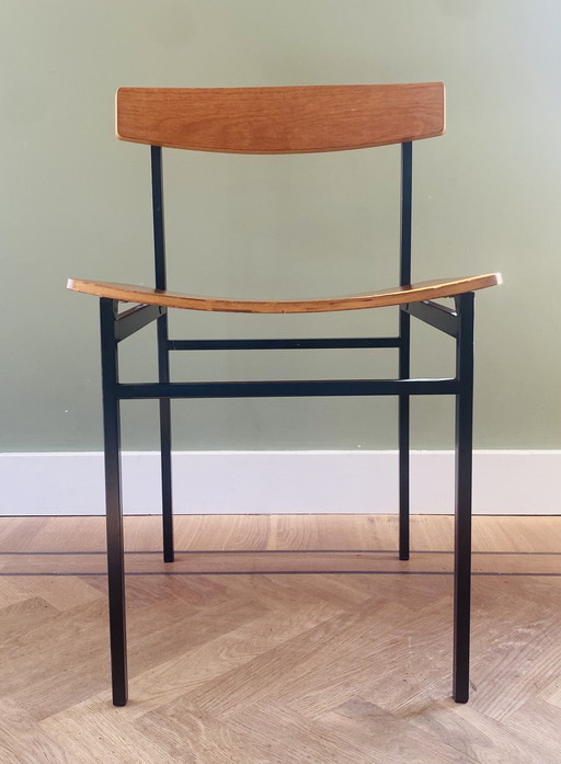 Auping Carelle 552 designstoel 50s - Nero metaal met teak