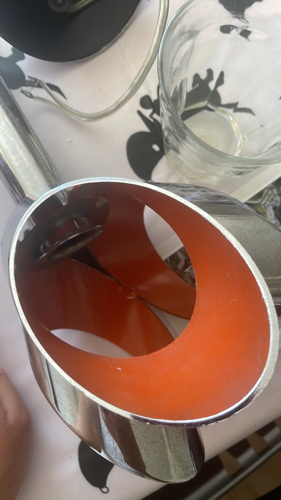Lampada a sospensione vintage Space Age cromata, arancione - anni '70 Massive – Lampade a sospensione, Chrome (photo 9 of 9)