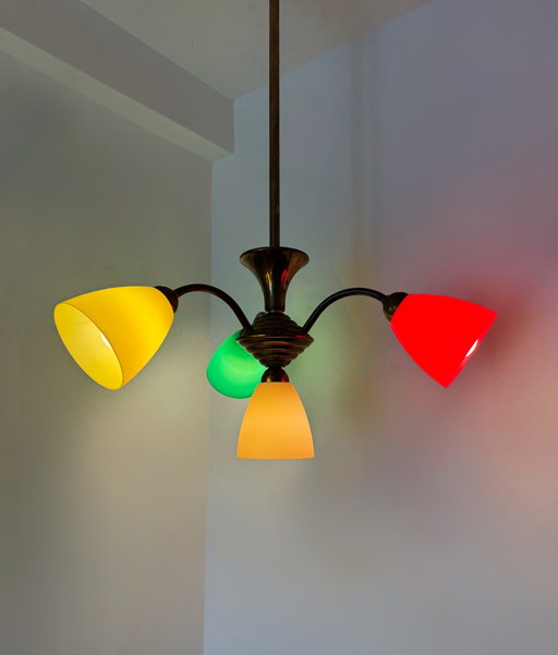 Multicolored chandelier from the '50s