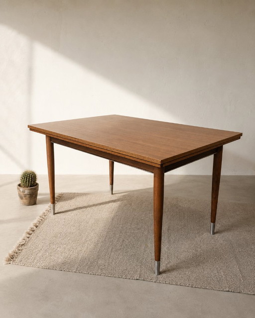 Vintage Extendable Dining Table with Chrome Details