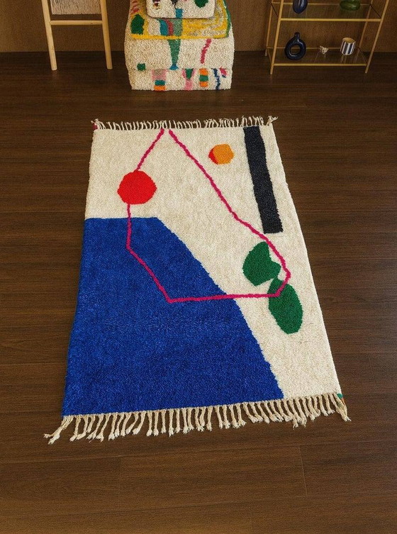 Alfombra bereber tejida en lana natural 100cmx200cm – Wool, Bohemian (photo 9 of 9)