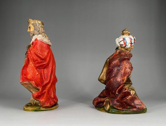 Image 1 of 2 Vintage kerstfiguren Italië – Drie Wijzen – Handbeschilderd in de stijl van Fontanini / Landi