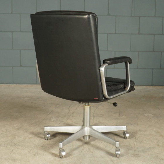 Vintage Office Chair – Black Leather – Drabert – 1970s – Metal (photo 9 of 14)