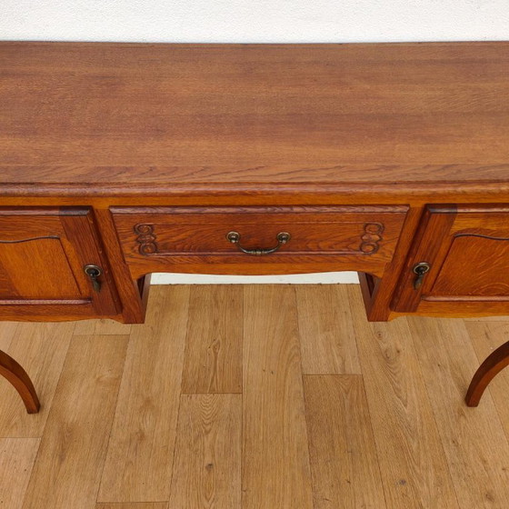 Tavolino Vintage Stile Rustico Scrivania Toletta Mobile TV, Tolette, Legno, Ottone, Marrone (foto 12 di 12)