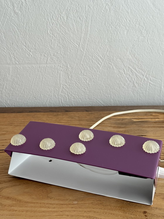 Image 1 of Lampe de chevet vintage violette avec étoiles en plastique, années 1970