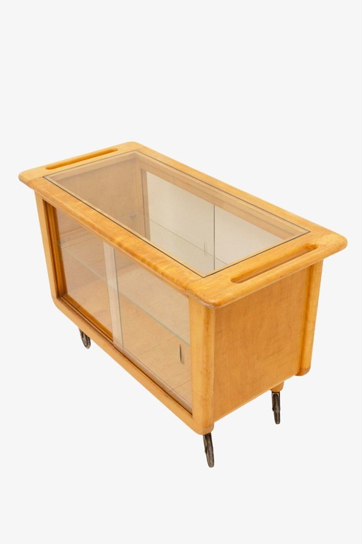 Jaren 50 Cees Braakman - Pastoe eikenhouten barcart – serveerwagens, Glass, Wood (photo 2 of 9)