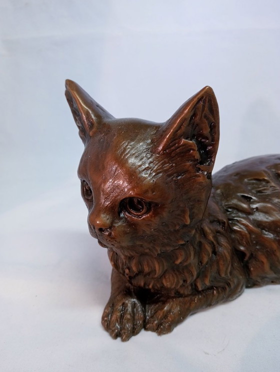 Sculptuur van een kat, brons, Beeldhouwkunst, Anders, Bruin, Classicisme (foto 6 van 6)